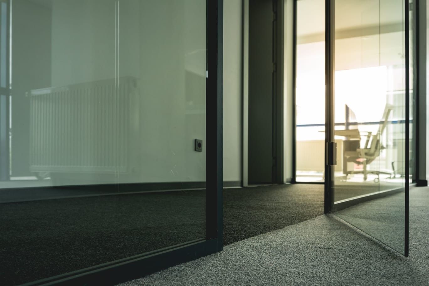 Clean modern commercial office workspace